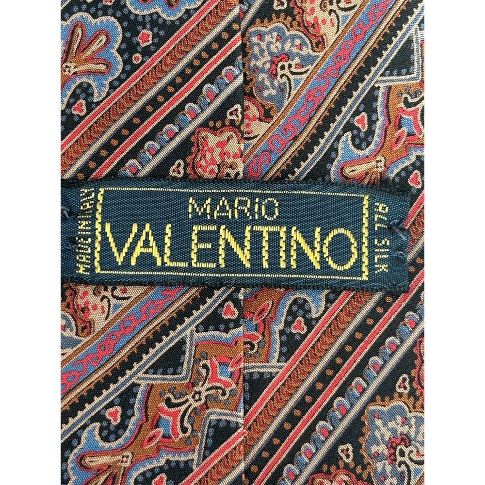 Mario Valentino Men's Made in‎ Italy Short Narrow Multicolor Silk Tie - Picture 2 of 7